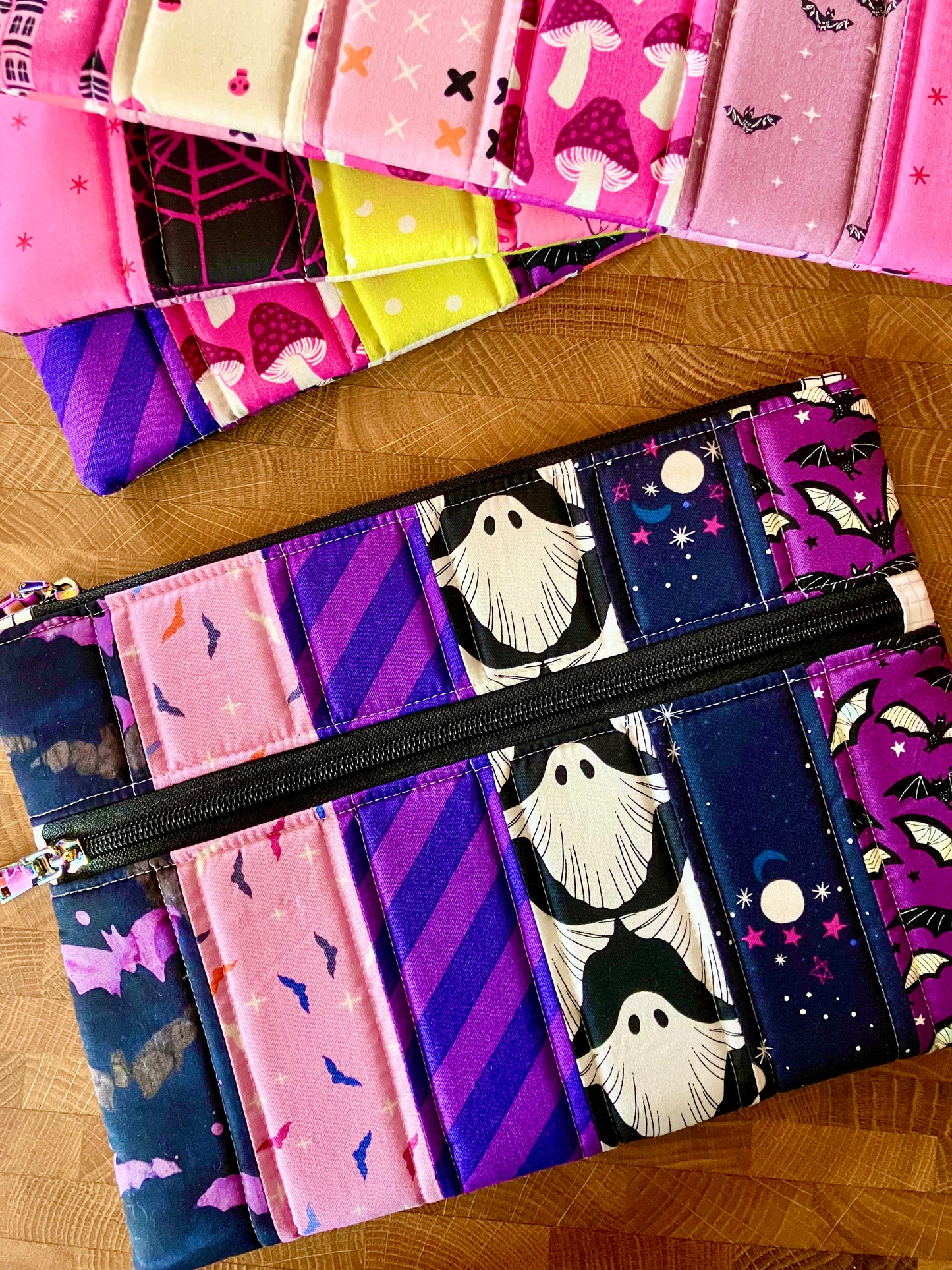 Vibrant Halloween Padded Double Zip Pouch