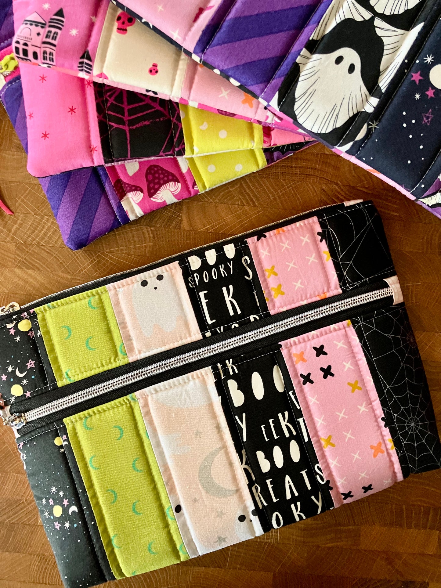 Vibrant Halloween Padded Double Zip Pouch