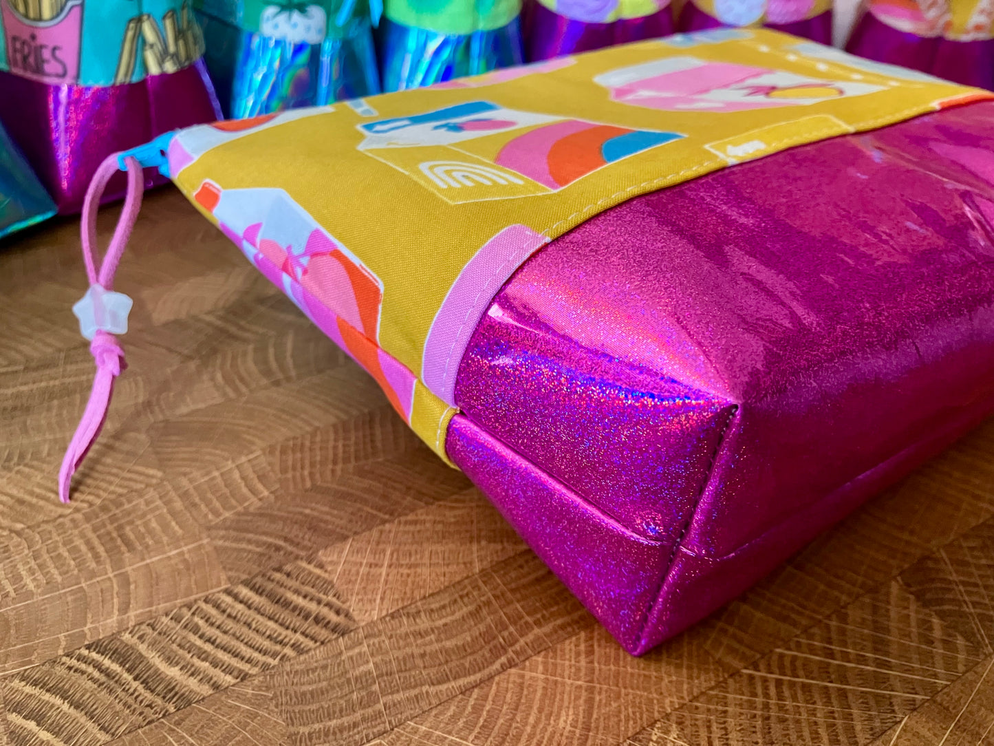 Juice Boxes + Glitter Vinyl Cosmetic Bag