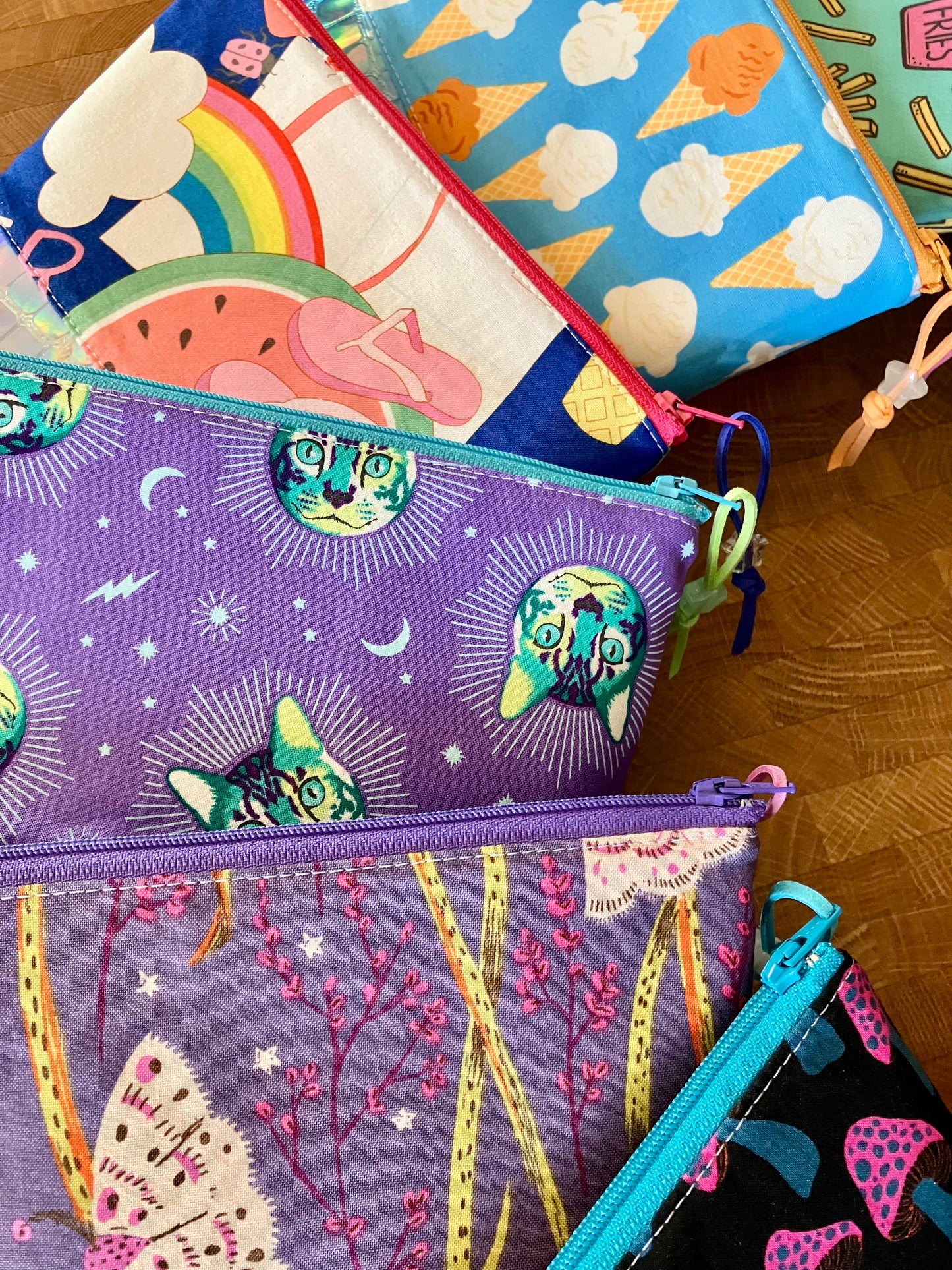Cheshire Cats + Holographic Vinyl Cosmetic Bag