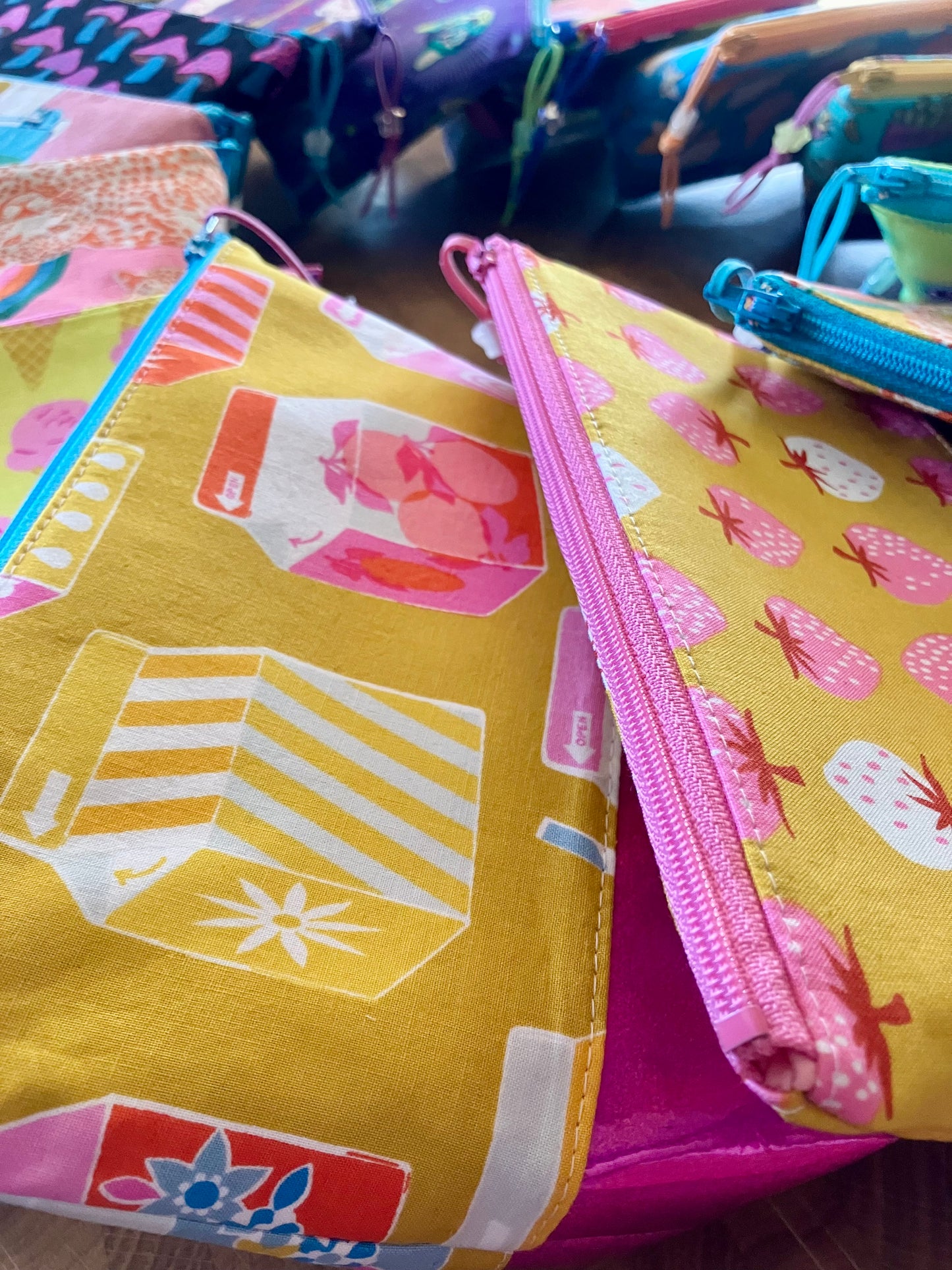 Juice Boxes + Glitter Vinyl Cosmetic Bag