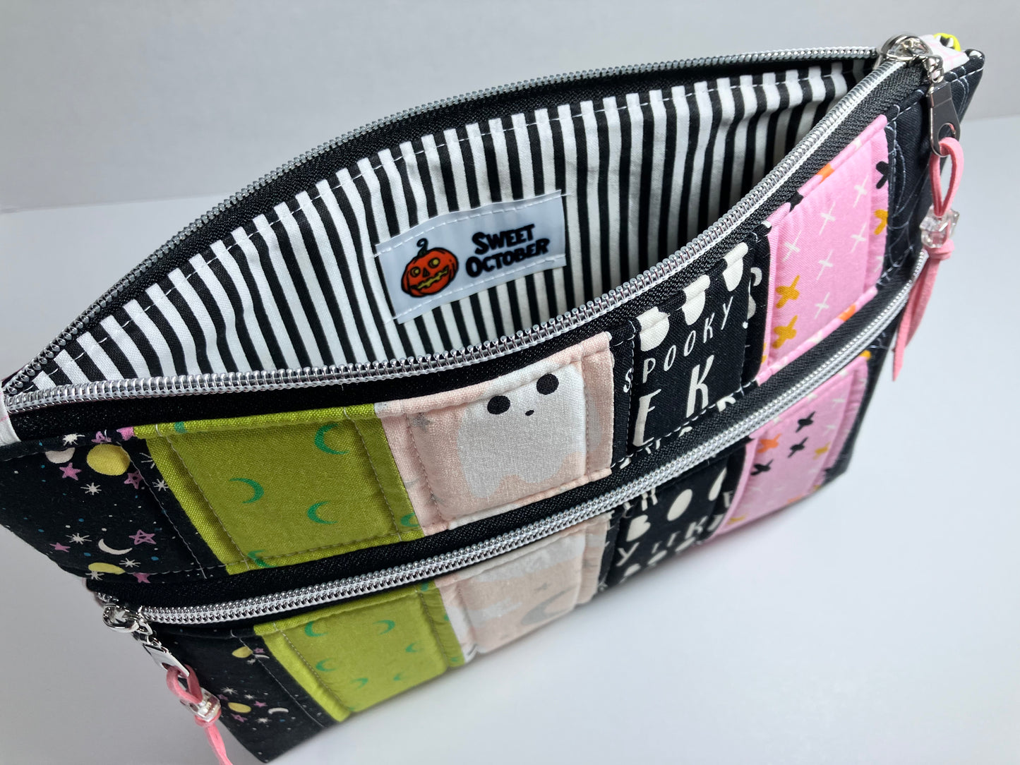 Vibrant Halloween Padded Double Zip Pouch