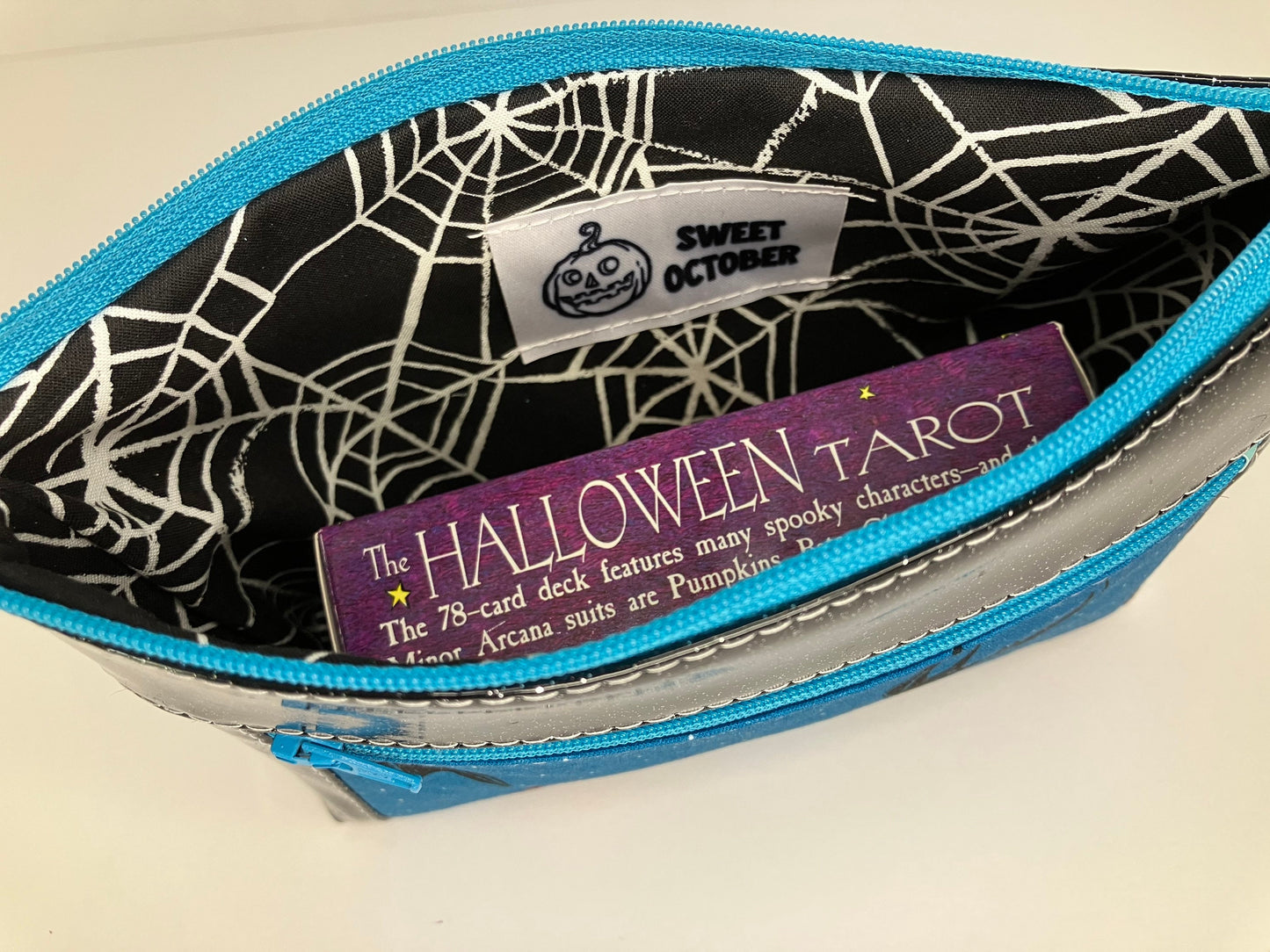 Black Glitter Vinyl Double Zip Pouch