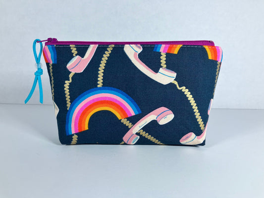 RAINBOWS + TELEPHONES COSMETIC POUCH
