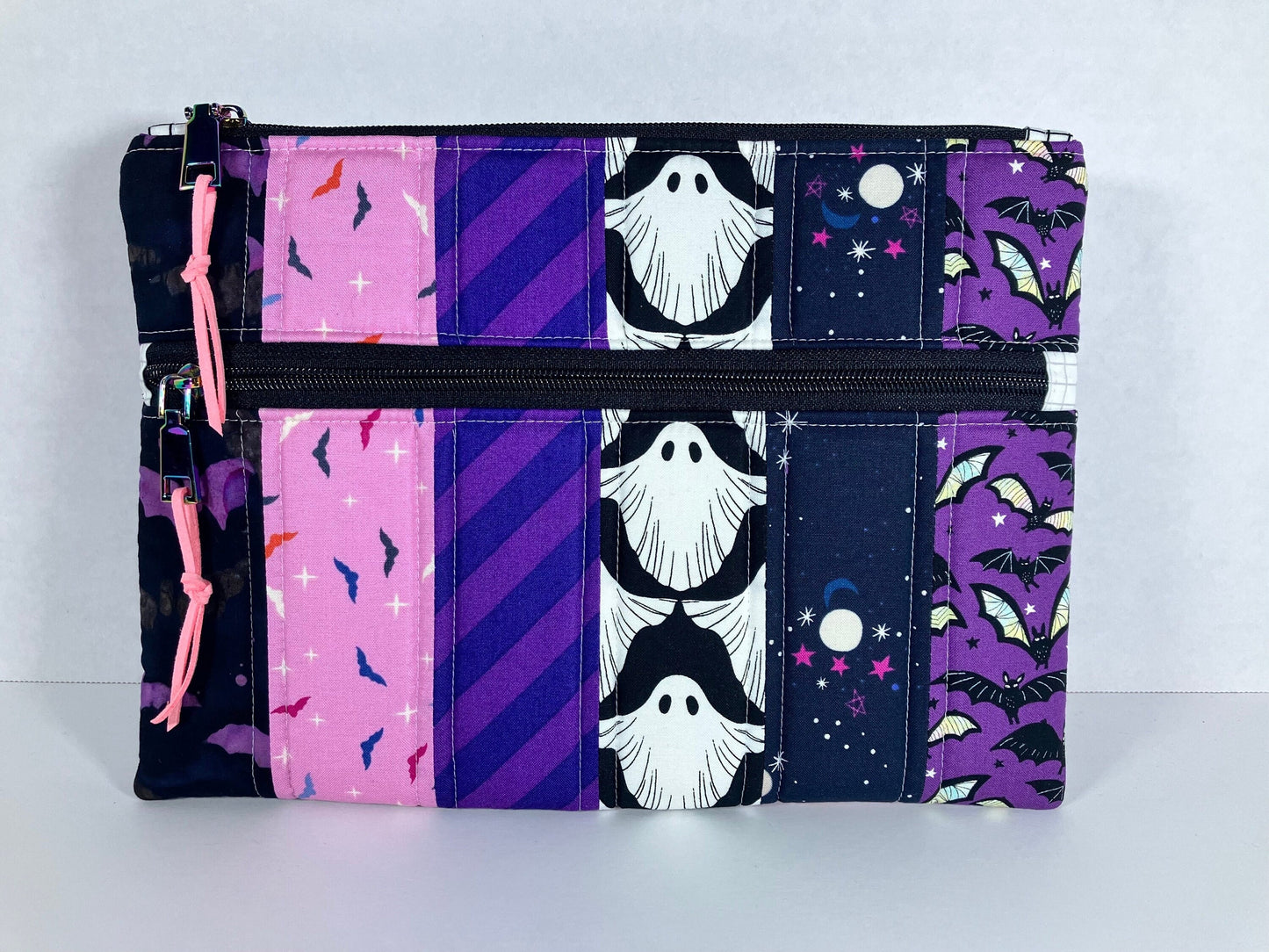 Vibrant Halloween Padded Double Zip Pouch