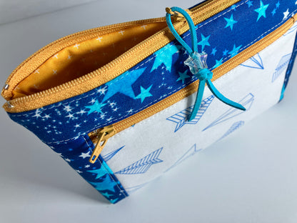 Paper Airplanes Double Zip Pouch