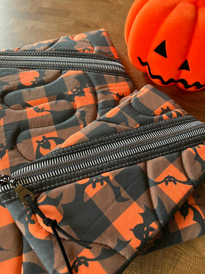 Plaid Bats Book Pouch Set