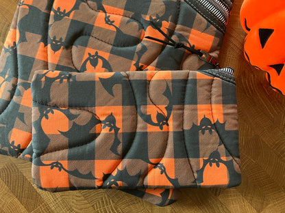 Plaid Bats Book Pouch Set