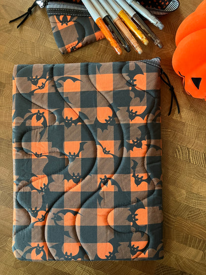 Plaid Bats Book Pouch Set