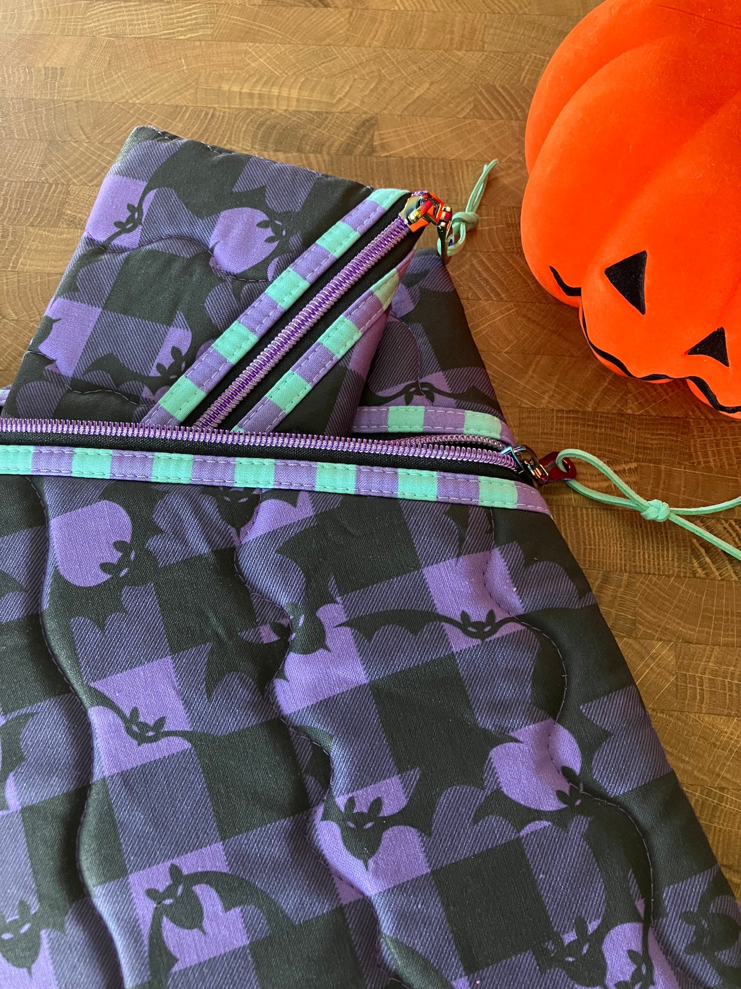 Plaid Bats Book Pouch Set