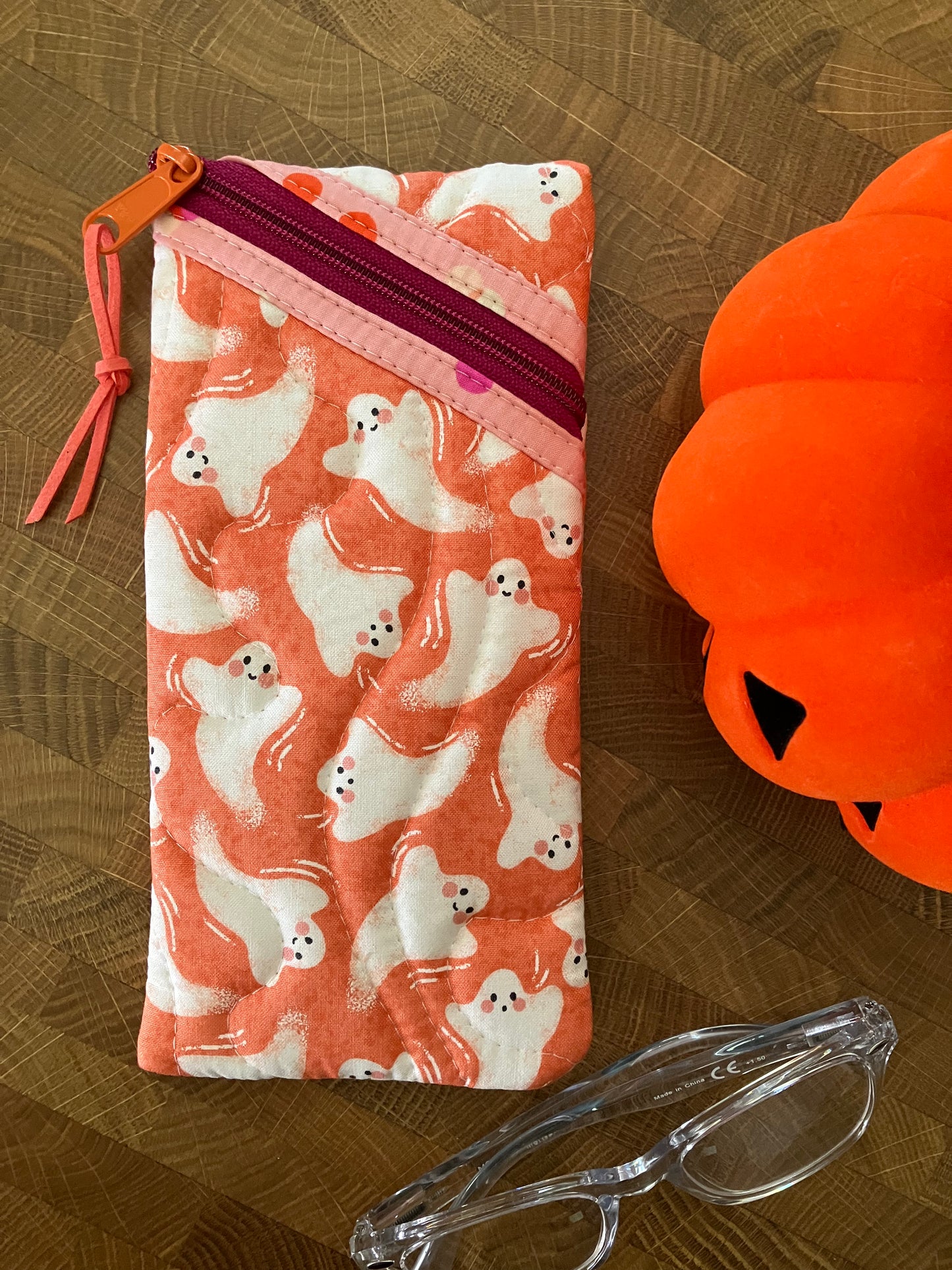 Orange Ghosties Sunglasses Pouch