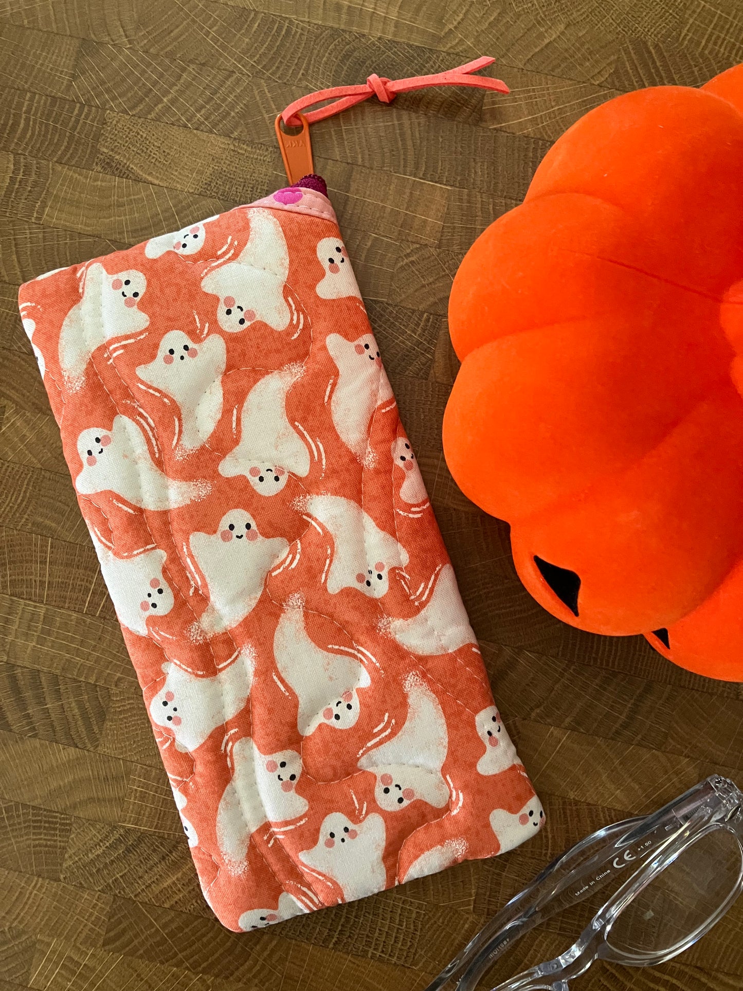 Orange Ghosties Sunglasses Pouch