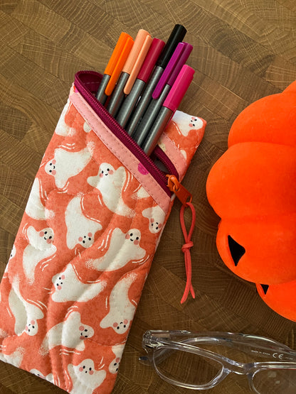 Orange Ghosties Sunglasses Pouch