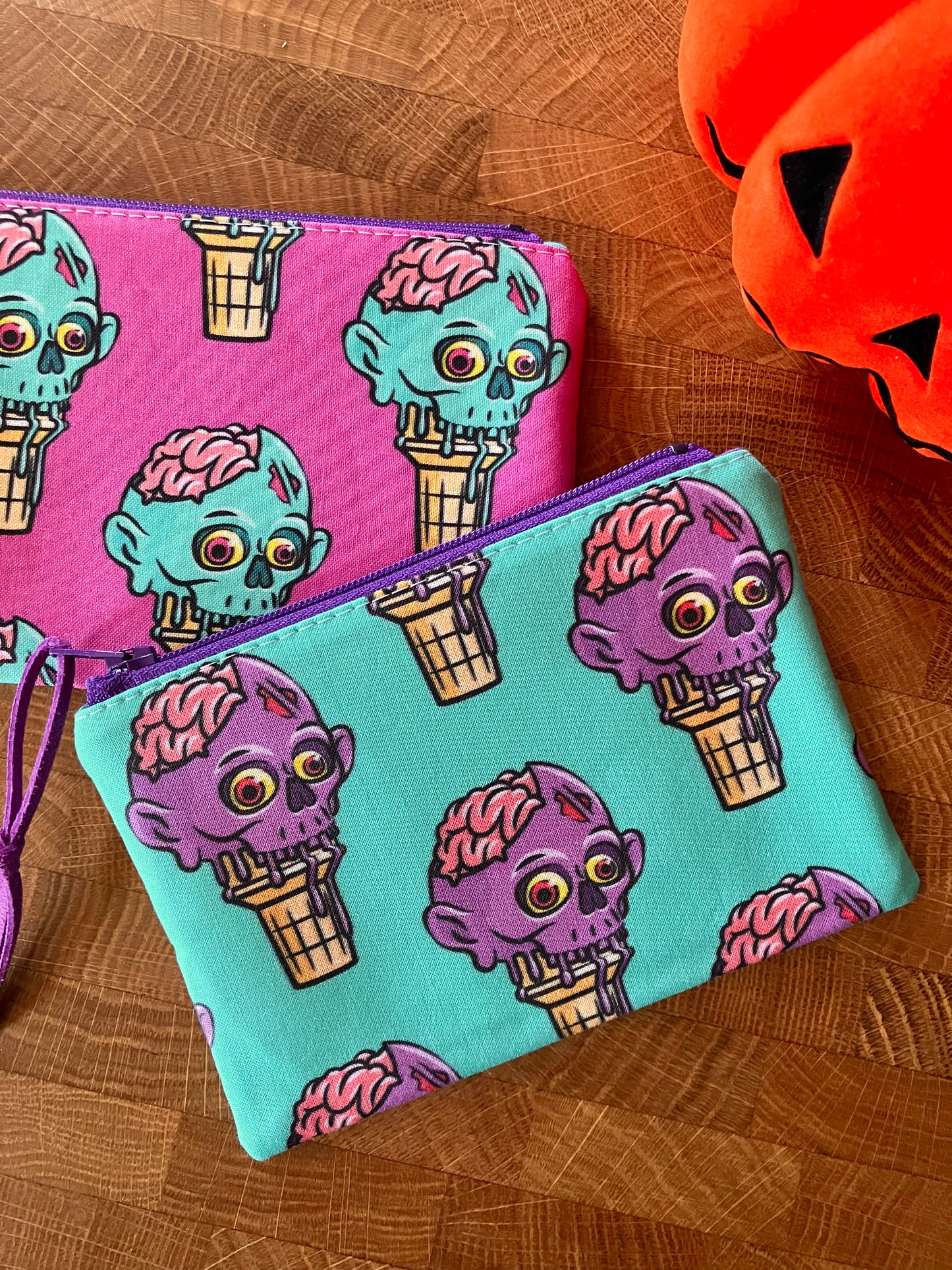 Aqua Zombie Ice Cream Coin Pouch