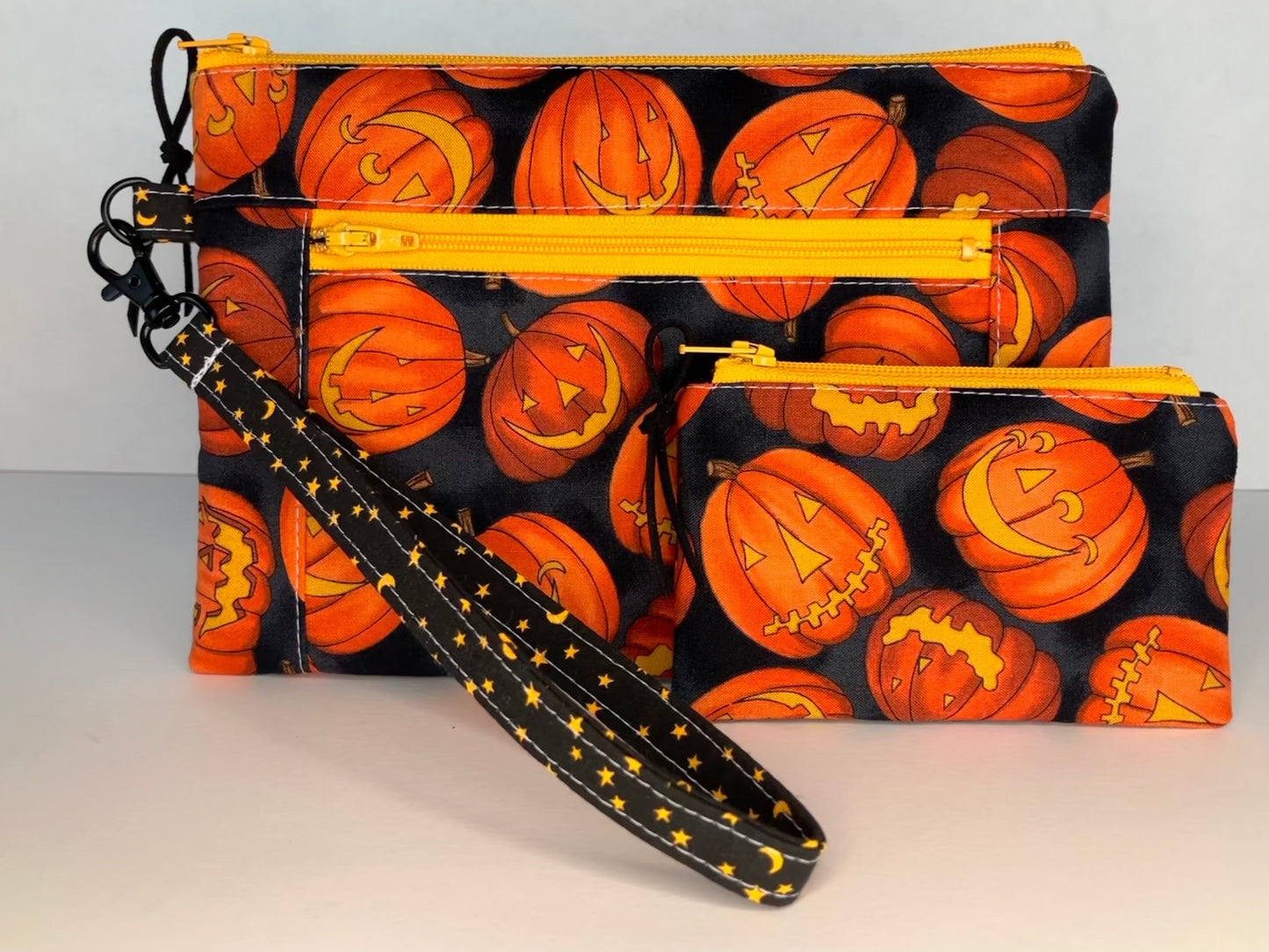 3-Piece Pumpkin Wristlet Set