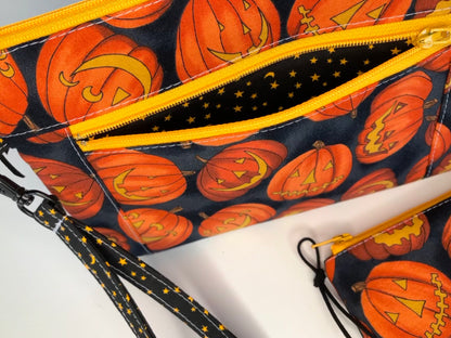 3-Piece Pumpkin Wristlet Set