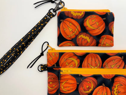 3-Piece Pumpkin Wristlet Set