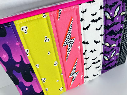 Vibrant Halloween Padded Double Zip Pouch