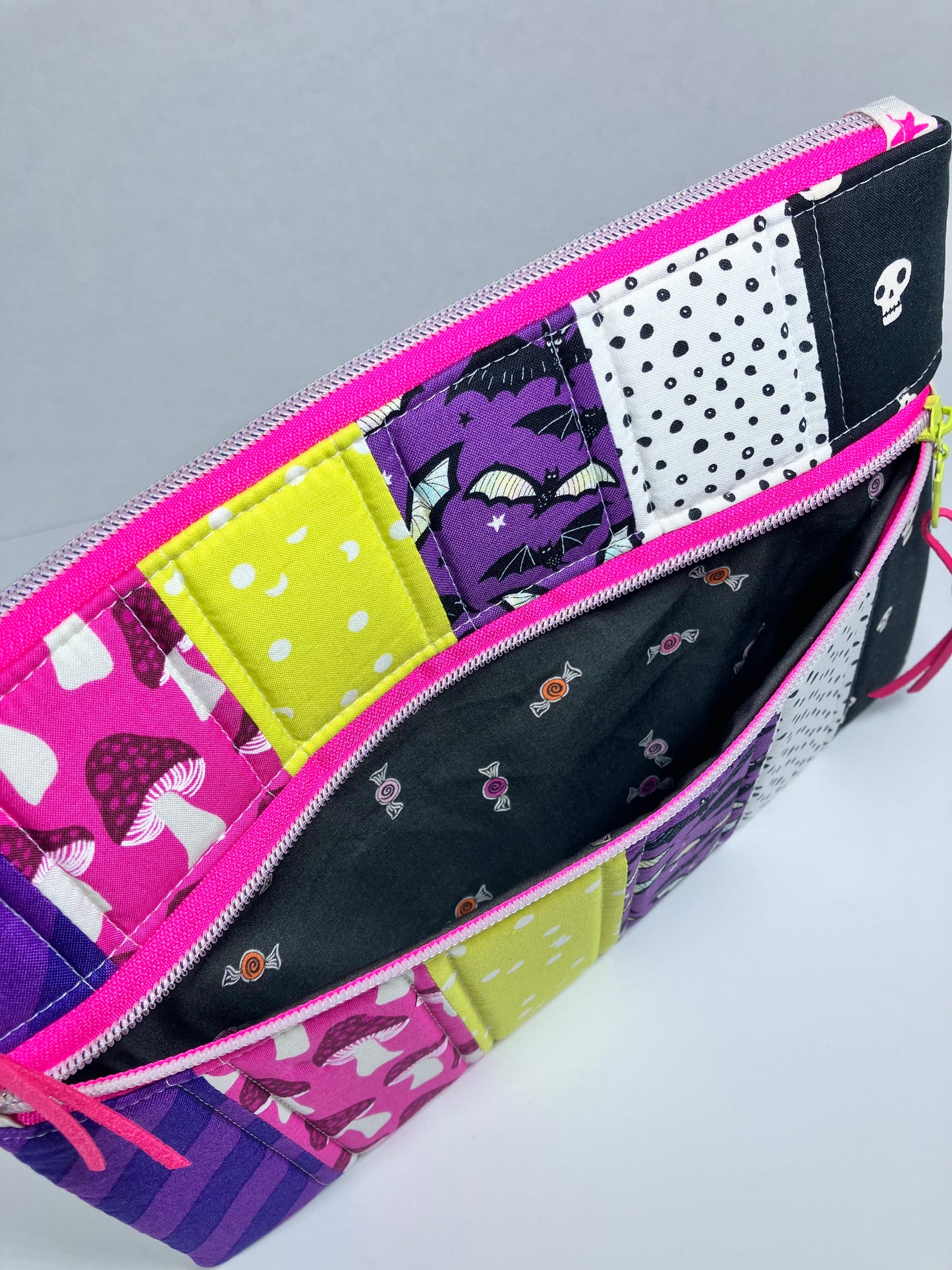 Vibrant Halloween Padded Double Zip Pouch