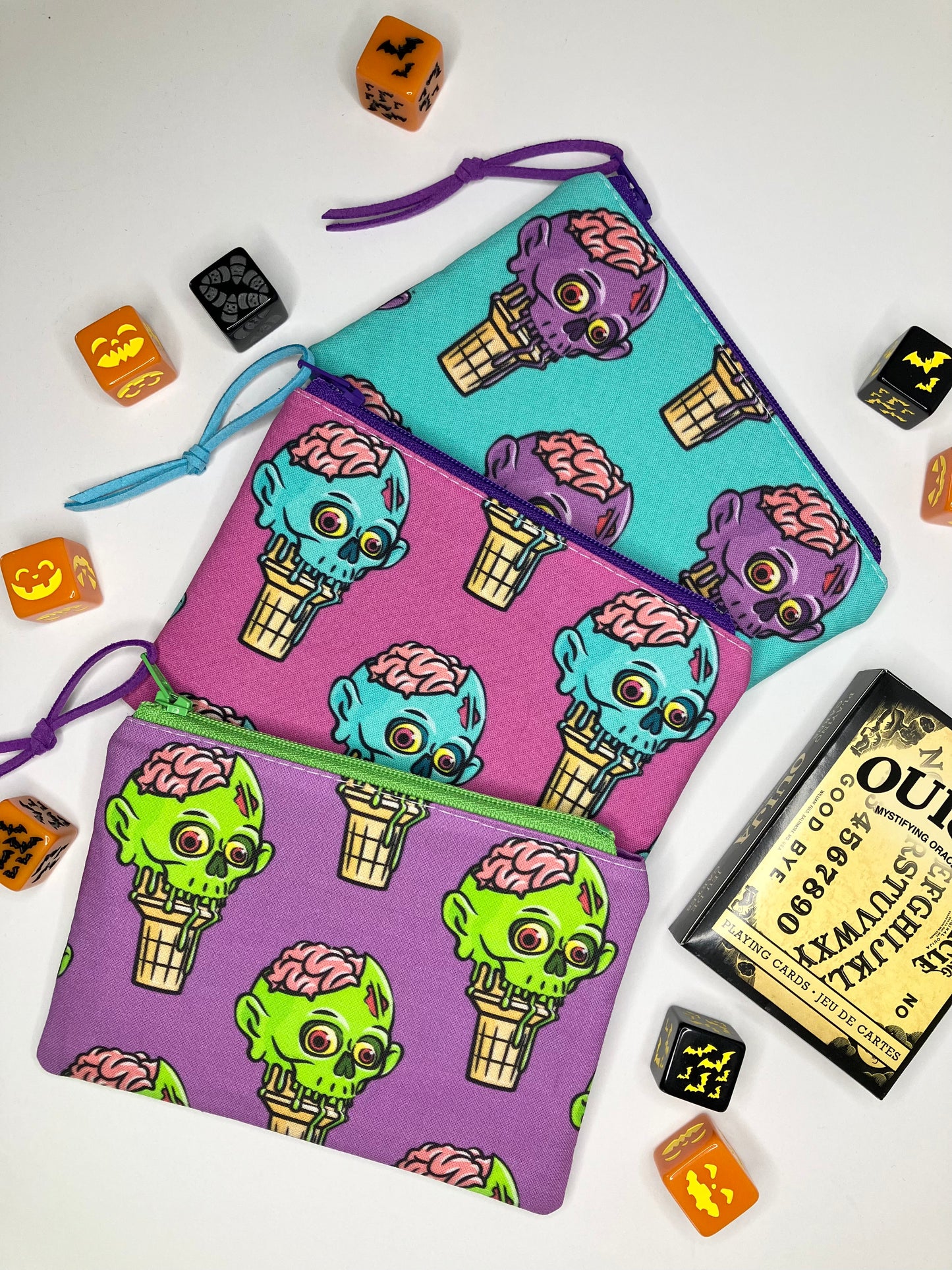 Fuchsia Zombie Ice Cream Coin Pouch