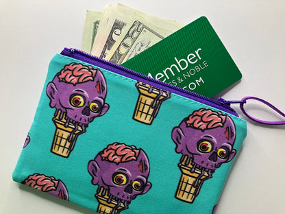 Aqua Zombie Ice Cream Coin Pouch