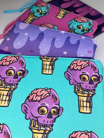 Aqua Zombie Ice Cream Coin Pouch