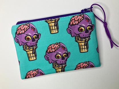 Aqua Zombie Ice Cream Coin Pouch