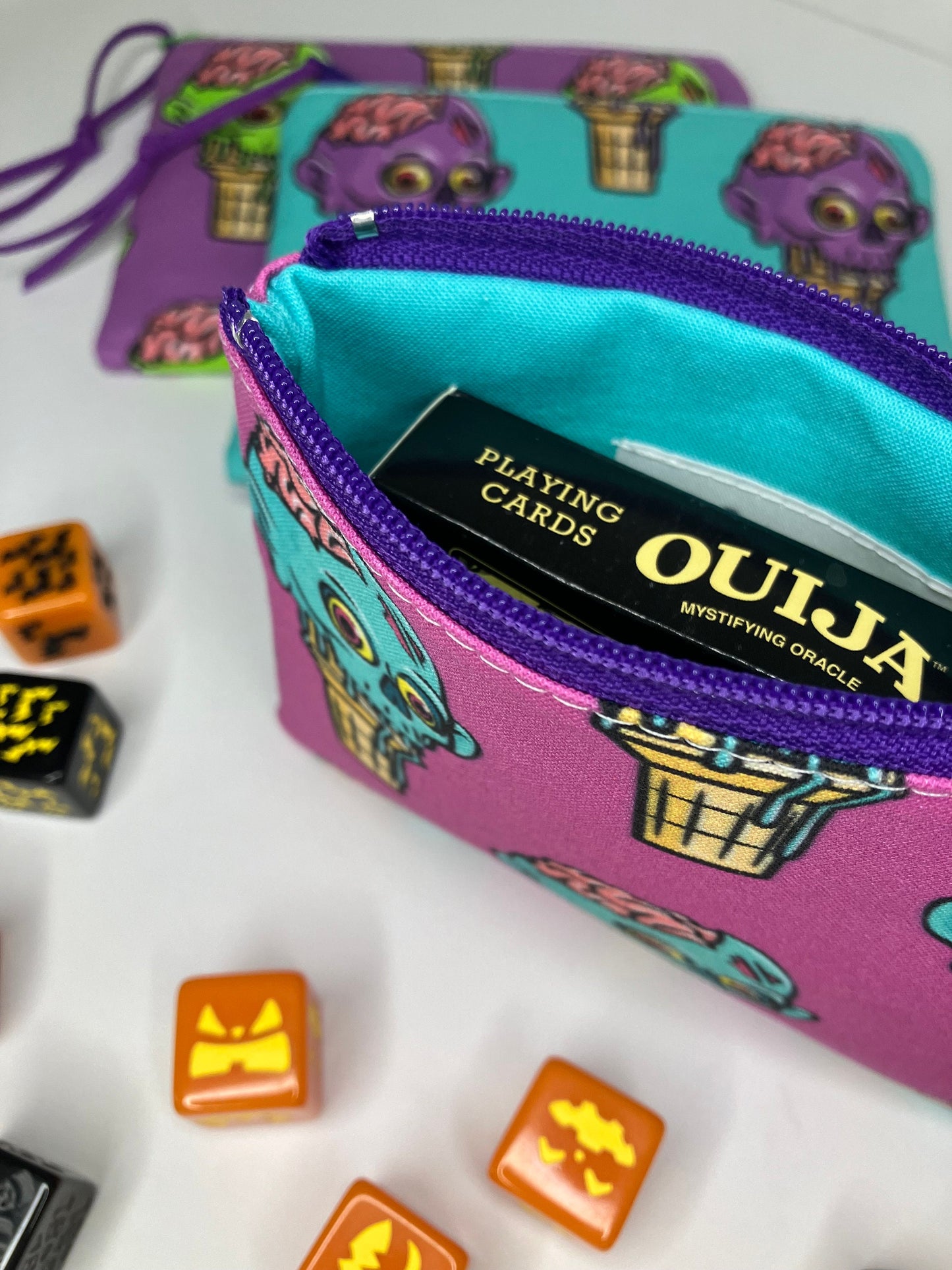 Fuchsia Zombie Ice Cream Coin Pouch