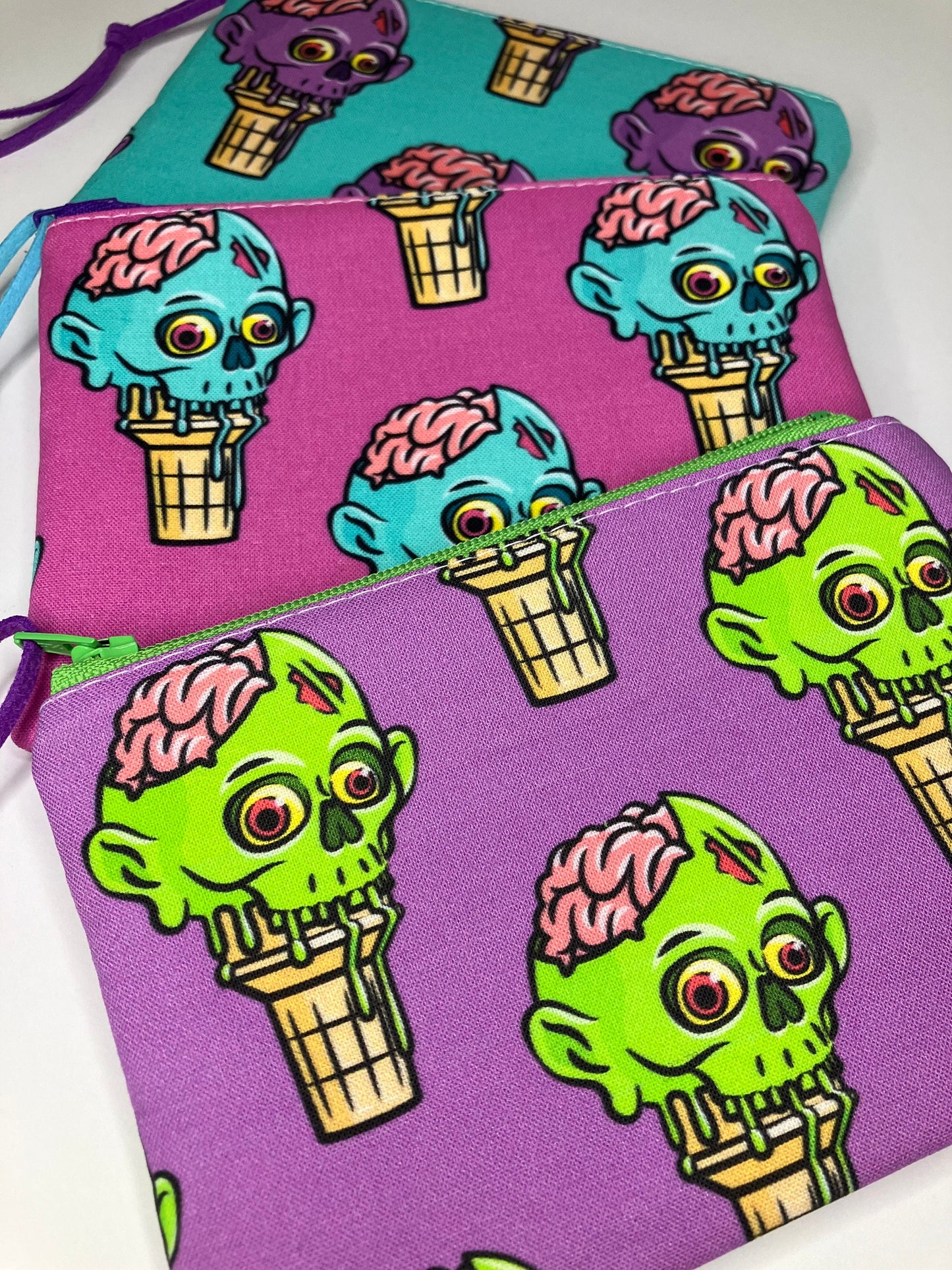 Fuchsia Zombie Ice Cream Coin Pouch