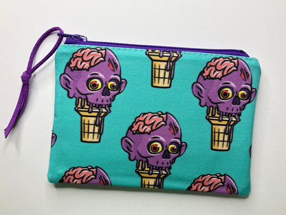 Aqua Zombie Ice Cream Coin Pouch