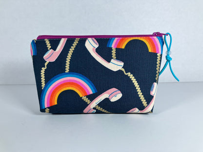 Rainbows + Telephones Cosmetic Pouch