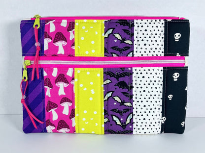 Vibrant Halloween Padded Double Zip Pouch