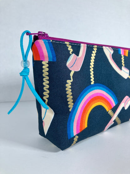 Rainbows + Telephones Cosmetic Pouch