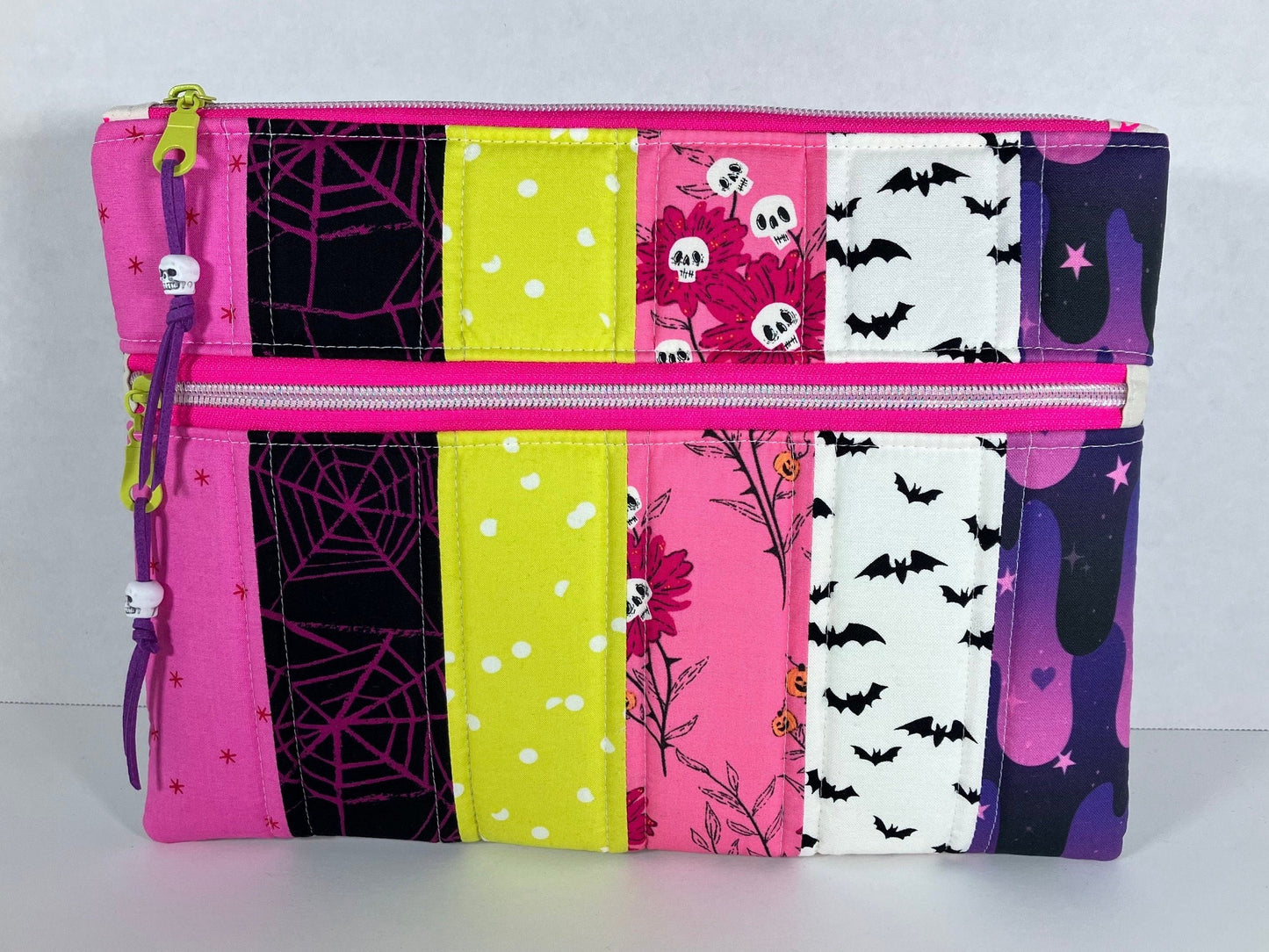 Vibrant Halloween Padded Double Zip Pouch