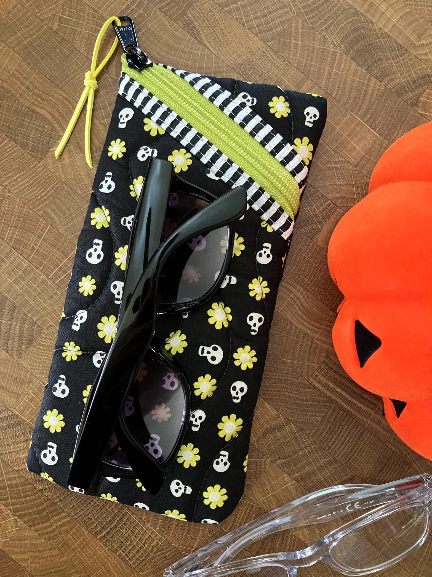 Skulls + Flowers Sunglasses Pouch